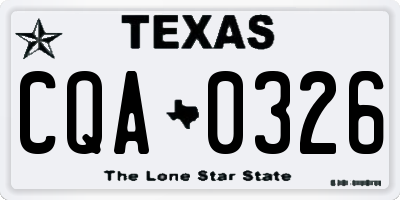 TX license plate CQA0326