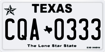 TX license plate CQA0333