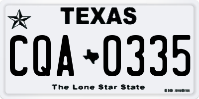 TX license plate CQA0335