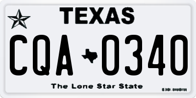 TX license plate CQA0340
