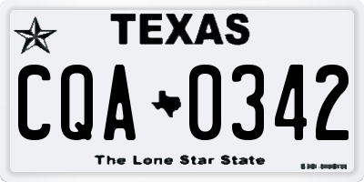 TX license plate CQA0342