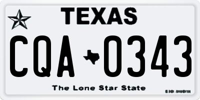 TX license plate CQA0343
