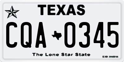 TX license plate CQA0345