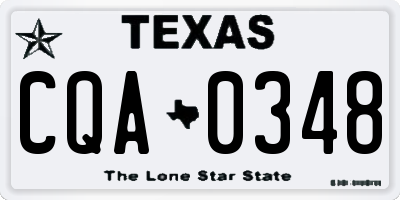 TX license plate CQA0348