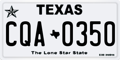 TX license plate CQA0350
