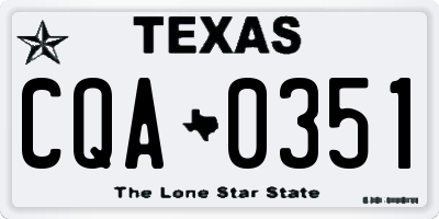 TX license plate CQA0351