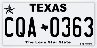TX license plate CQA0363