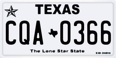 TX license plate CQA0366