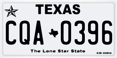 TX license plate CQA0396