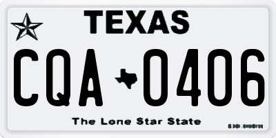 TX license plate CQA0406