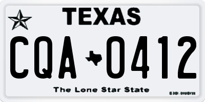 TX license plate CQA0412