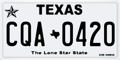 TX license plate CQA0420