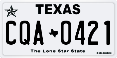 TX license plate CQA0421