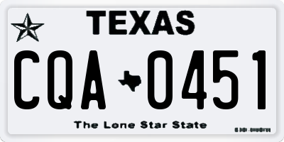TX license plate CQA0451