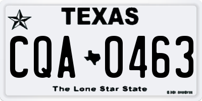 TX license plate CQA0463