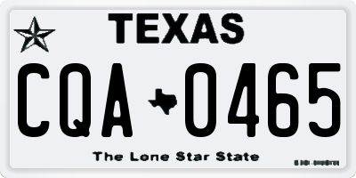 TX license plate CQA0465