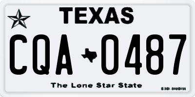 TX license plate CQA0487
