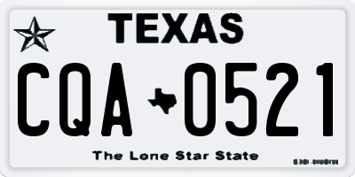 TX license plate CQA0521