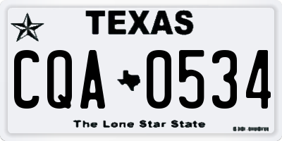TX license plate CQA0534