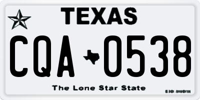 TX license plate CQA0538