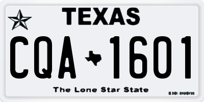 TX license plate CQA1601