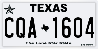 TX license plate CQA1604
