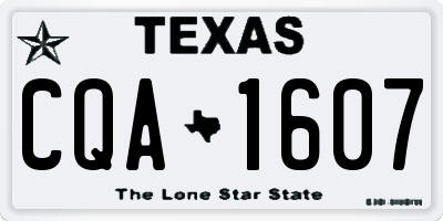 TX license plate CQA1607