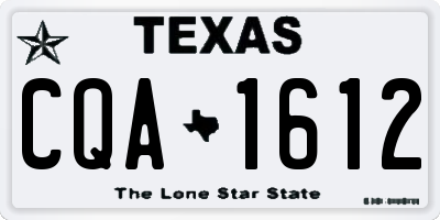 TX license plate CQA1612