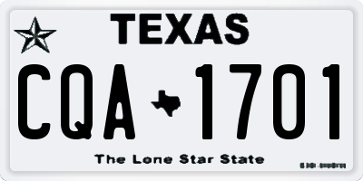 TX license plate CQA1701