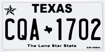 TX license plate CQA1702
