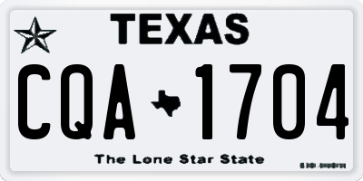 TX license plate CQA1704