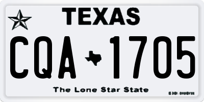 TX license plate CQA1705