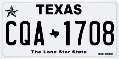 TX license plate CQA1708