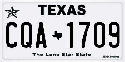TX license plate CQA1709