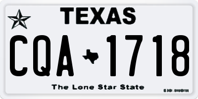 TX license plate CQA1718