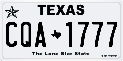 TX license plate CQA1777