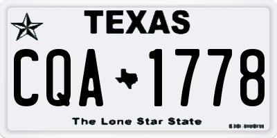 TX license plate CQA1778
