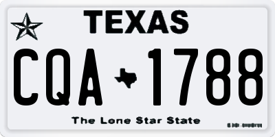 TX license plate CQA1788