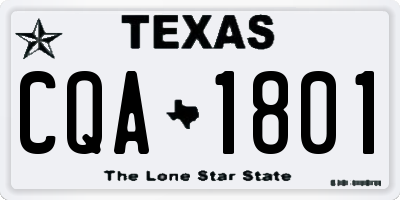 TX license plate CQA1801
