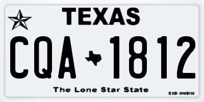 TX license plate CQA1812