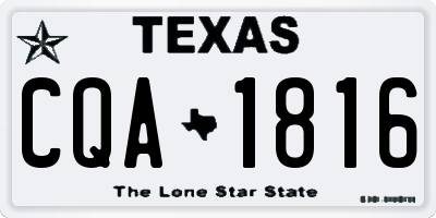 TX license plate CQA1816