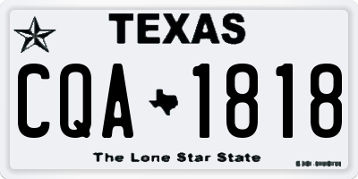 TX license plate CQA1818
