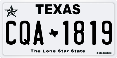 TX license plate CQA1819