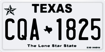 TX license plate CQA1825