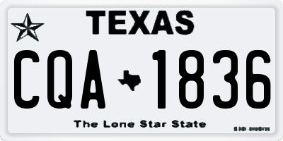 TX license plate CQA1836