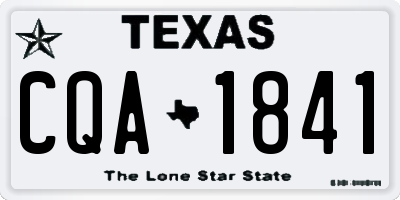 TX license plate CQA1841