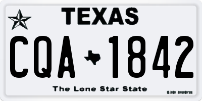 TX license plate CQA1842