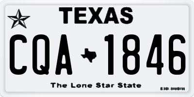 TX license plate CQA1846