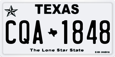 TX license plate CQA1848