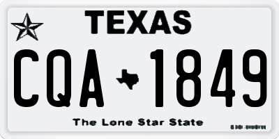 TX license plate CQA1849